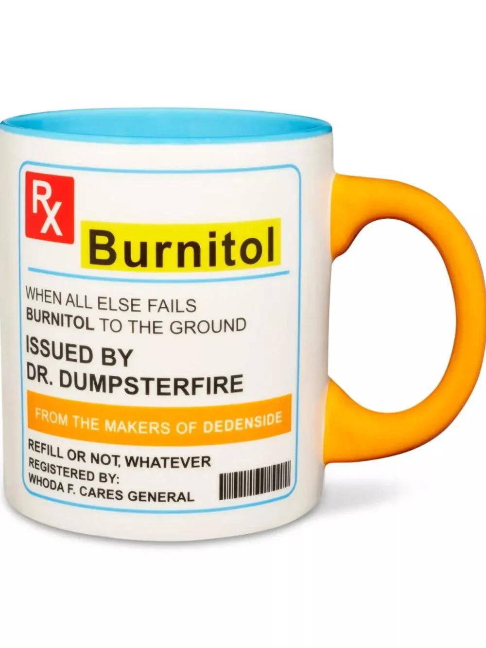 NEW Burnitol Prescription Coffee Mug - 20 oz Capacity Ceramic Cup